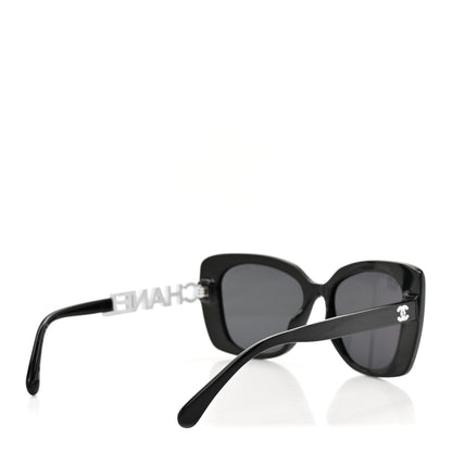 Chanel Acetate Strass Square Sunglasses 5422-B-A Black White 4 of 8