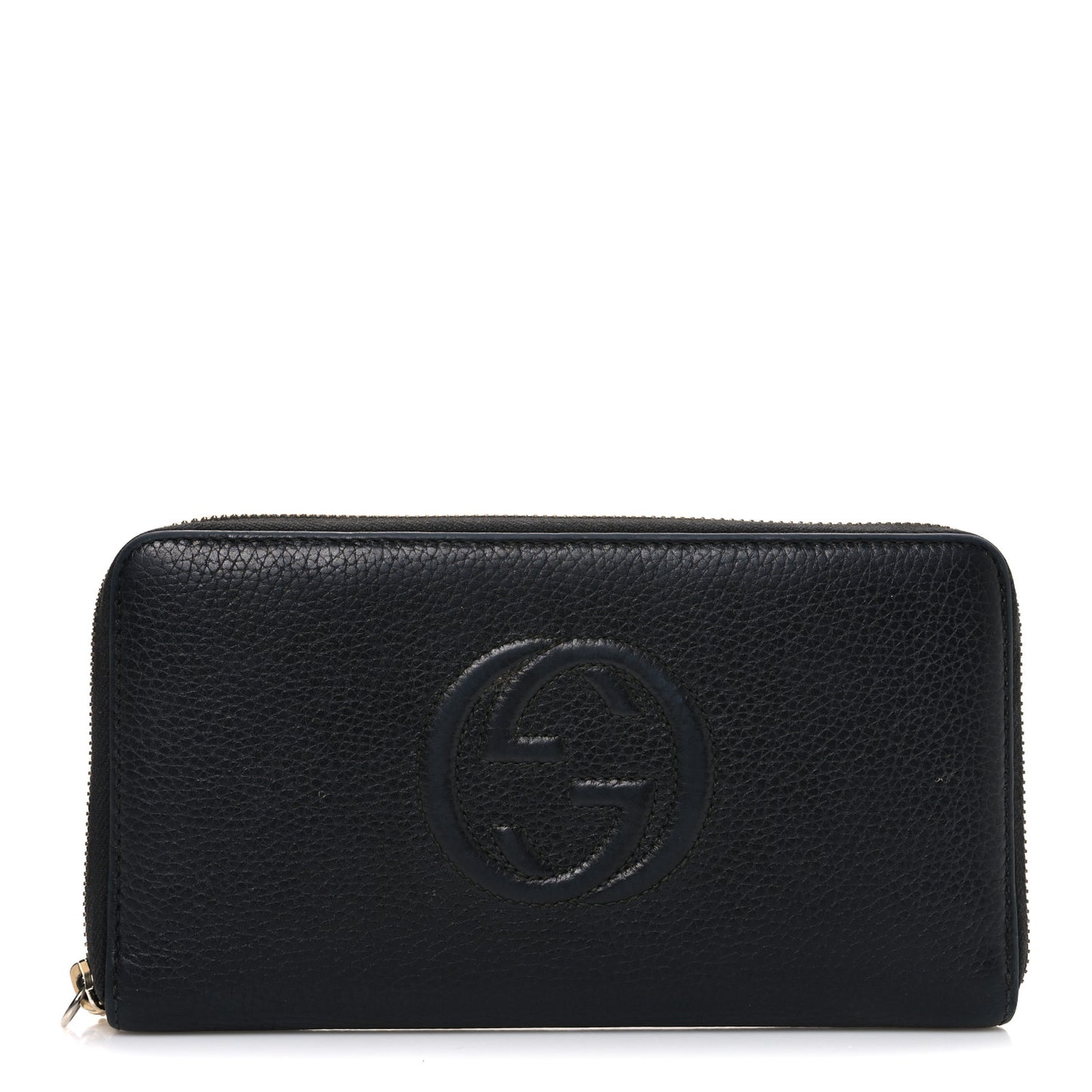 Pebbled Calfskin Soho Zip Around Wallet Black