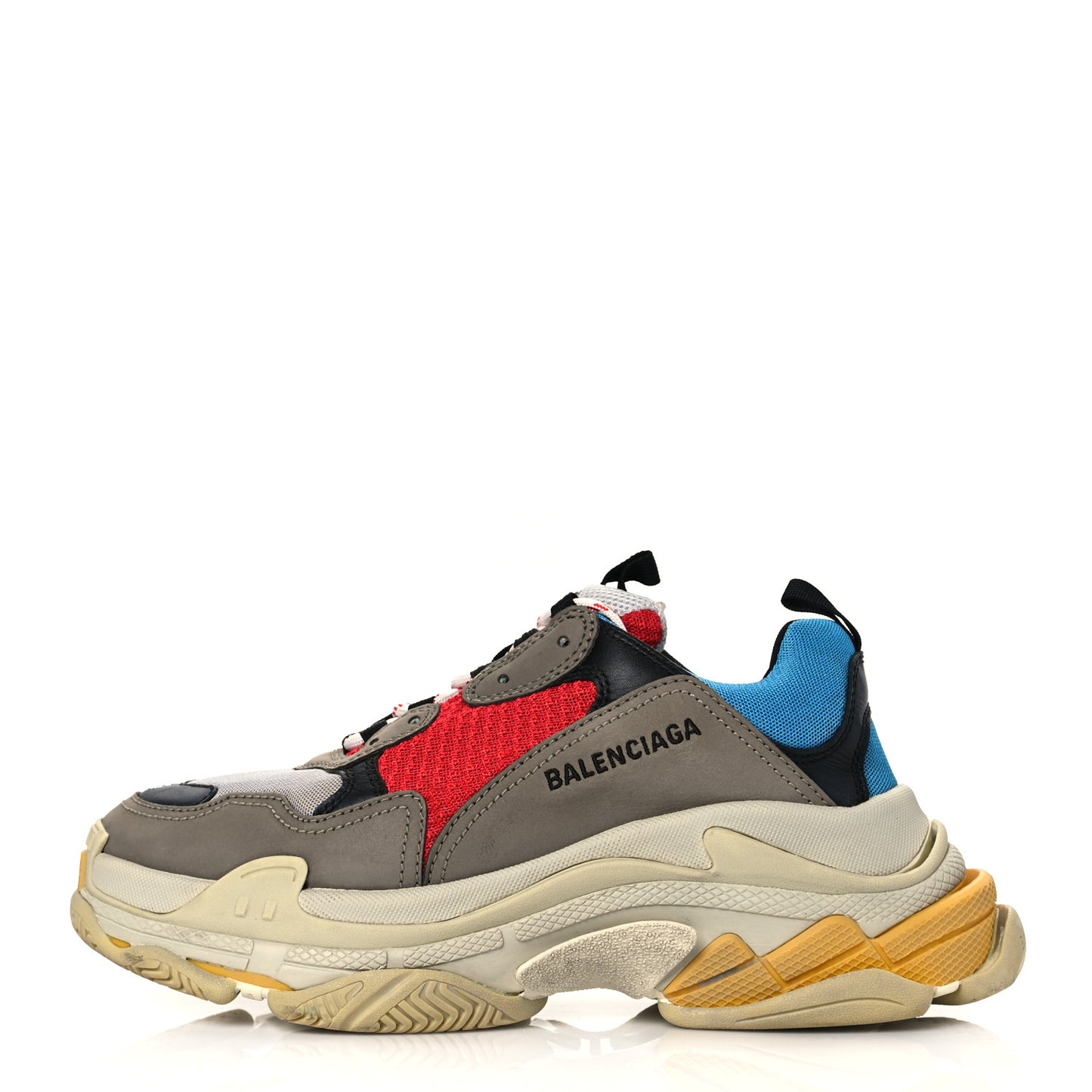 Mesh Nubuck Mens Triple S Sneakers 40 Bleu Gris Rouge