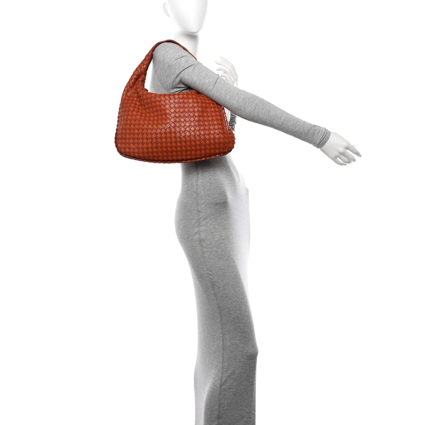 Nappa Intrecciato Bi-Color Medium Veneta Hobo Rust Clay