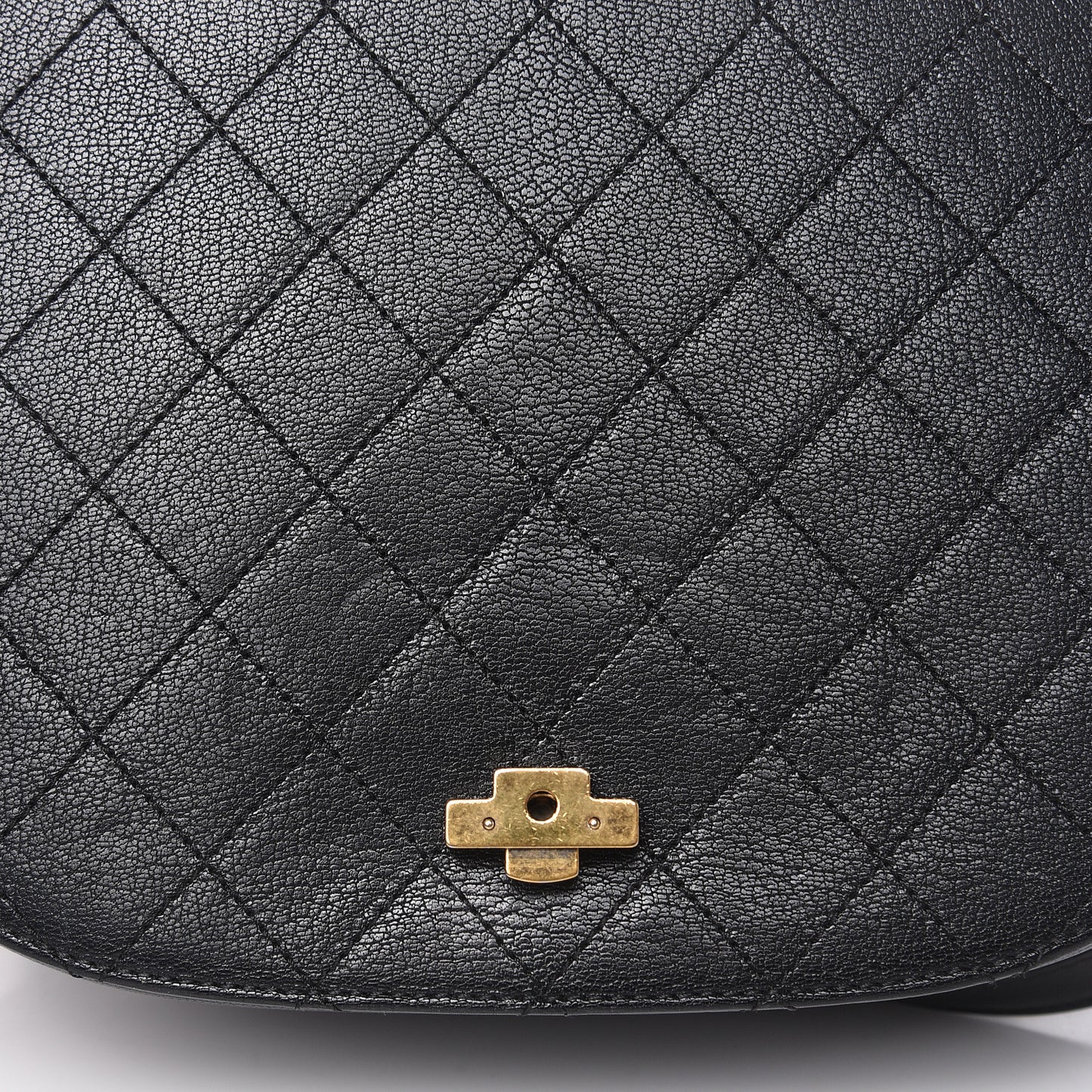 Shiny Calfskin Goatskin Quilted Medium Coco Curve Messenger Flap Black