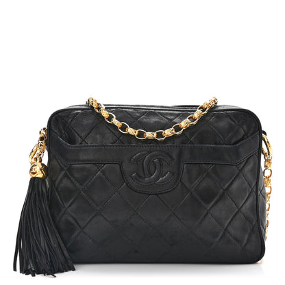 Chanel Lambskin Quilted Tassel Camera Case Black 1 of 13