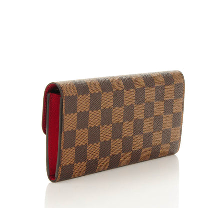 Louis Vuitton Damier Ebene Emilie Wallet Red 3 of 7