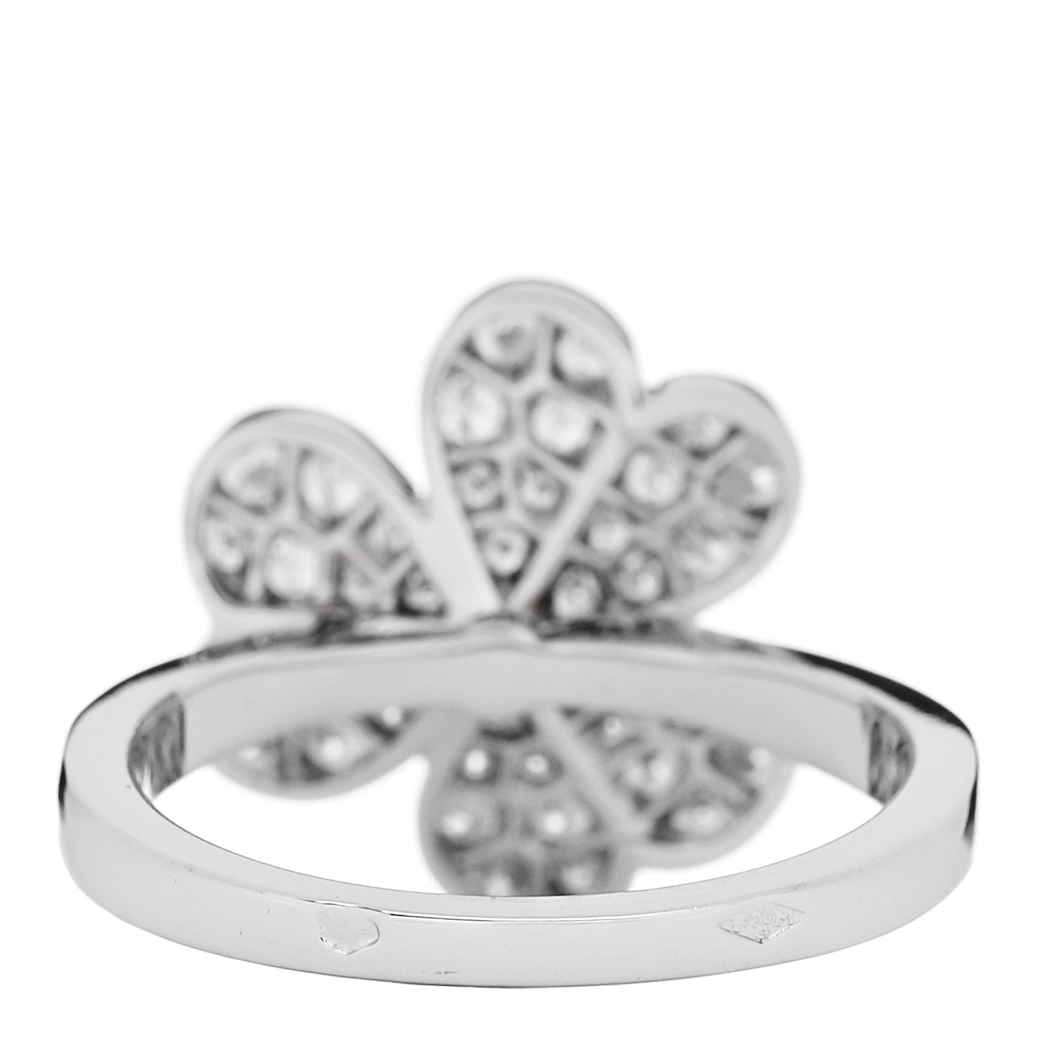 Van Cleef & Arpels 18K White Gold Diamond Small Frivole Ring 54 6.75 4 of 6