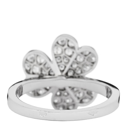 Van Cleef & Arpels 18K White Gold Diamond Small Frivole Ring 54 6.75 4 of 6