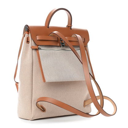 Hermes Vache Hunter Criss Viking Herbag a Dos Retourne Backpack Ecru Beige Naturel 3 of 10