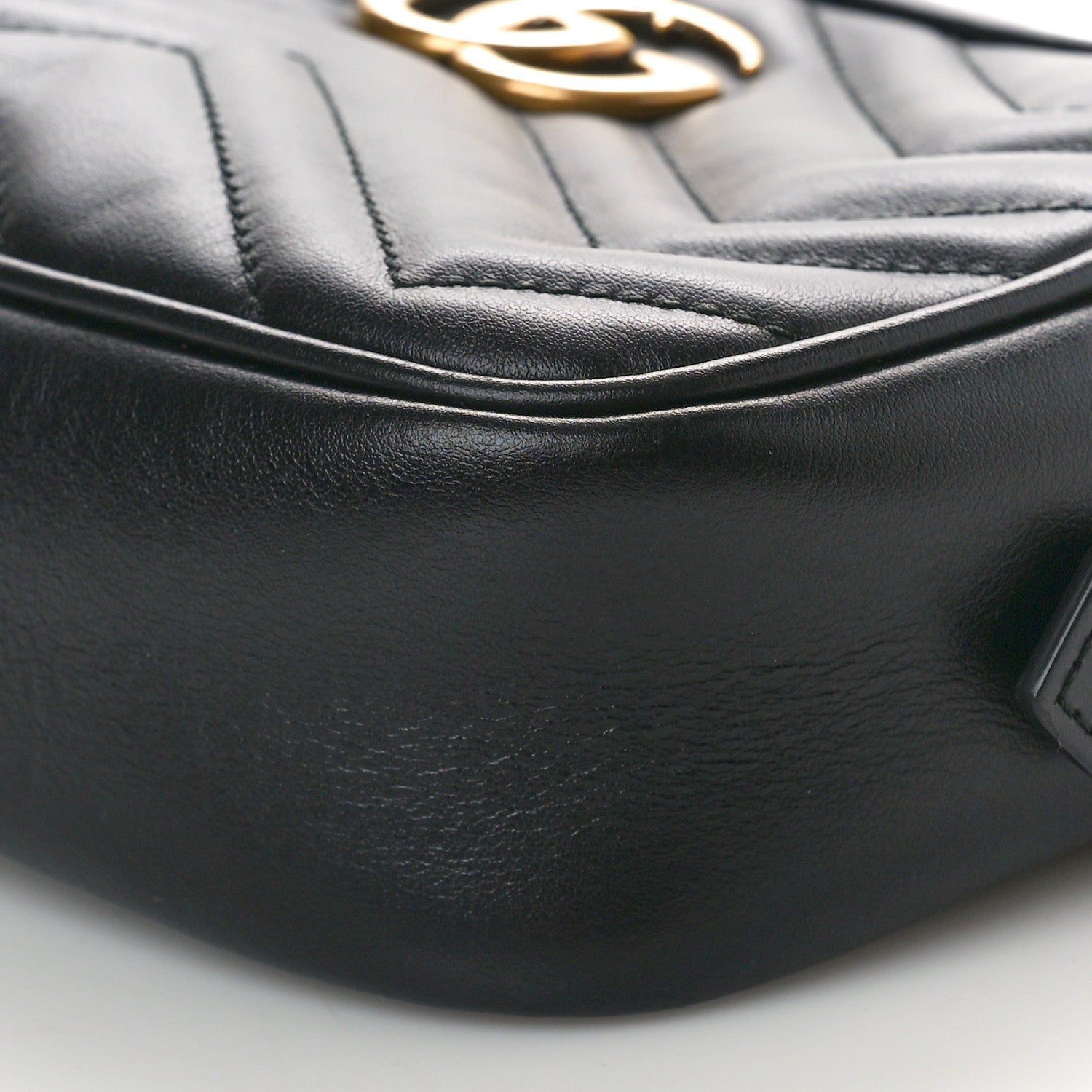 Gucci Calfskin Matelasse Mini GG Marmont Chain Shoulder Bag Black 10 of 10