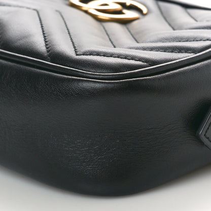 Gucci Calfskin Matelasse Mini GG Marmont Chain Shoulder Bag Black 10 of 10