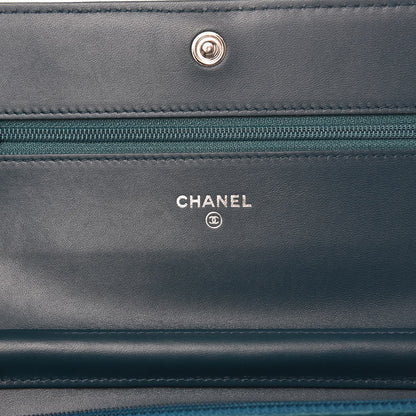 Chanel Velvet Quilted Boy Wallet On Chain WOC Teal 6 of 9