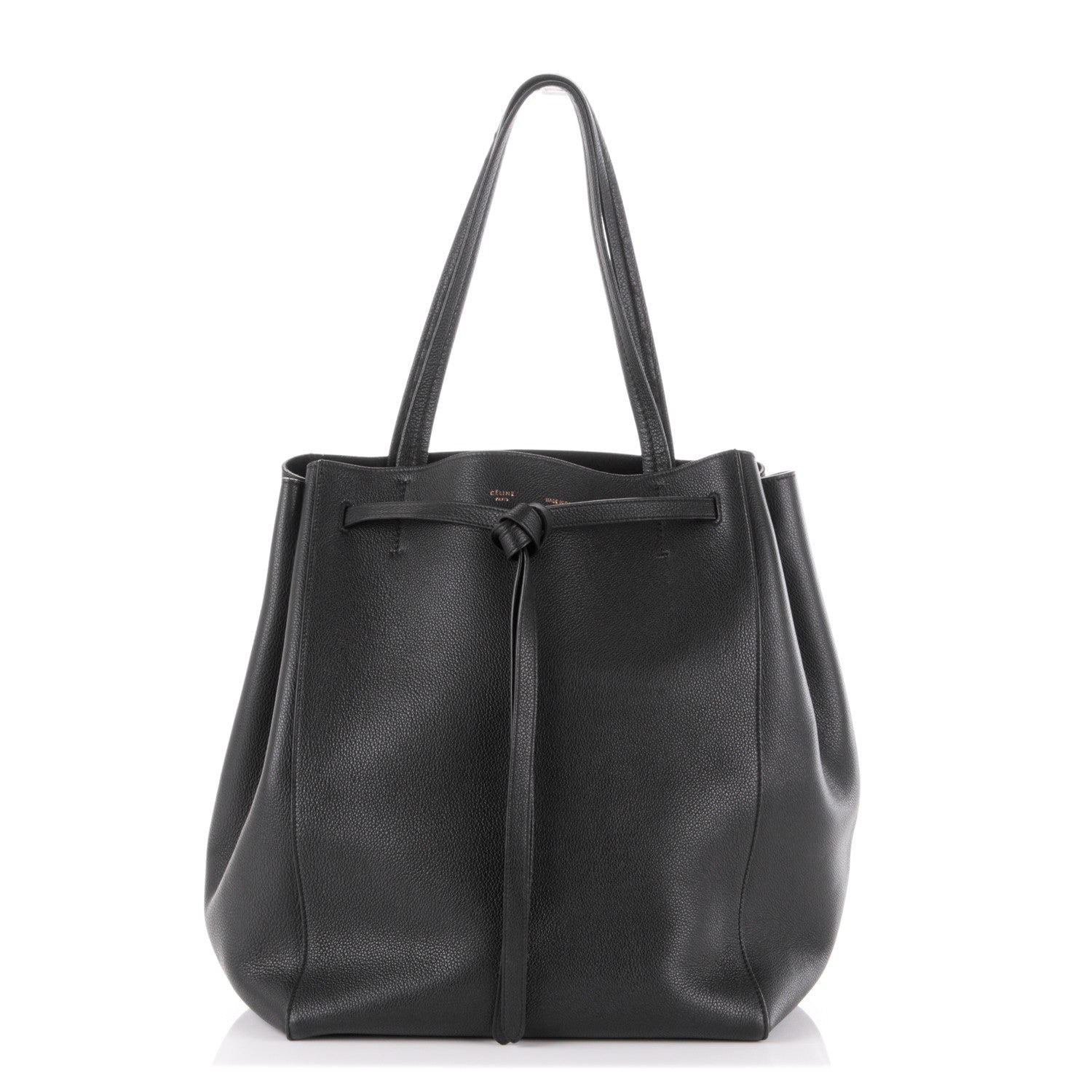Celine Soft Grained Calfskin Medium Belt Cabas Phantom Black 1 of 6
