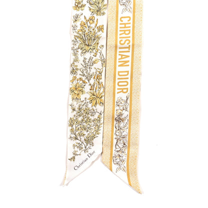 Christian Dior Silk Floral Mitzah Scarf Yellow 2 of 3
