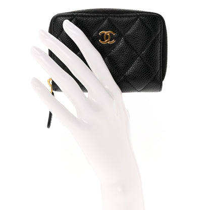 Chanel Caviar Quilted Zip Coin Purse Black 2 of 7