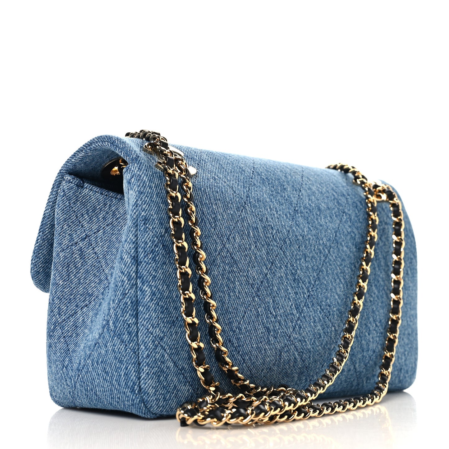 Denim Quilted Eyes On You Flap Blue