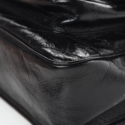 Saint Laurent Crinkled Calfskin Matelasse Monogram Large Niki Chain Satchel Black 10 of 20