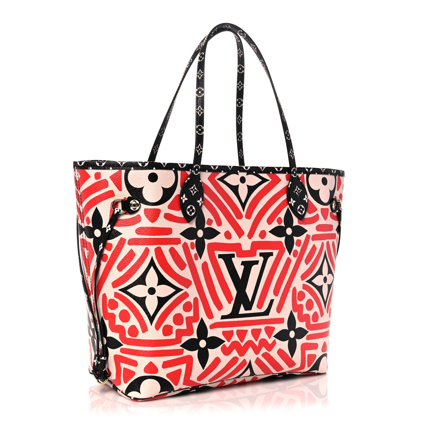 Monogram Giant Crafty Neverfull MM Creme Rouge Black