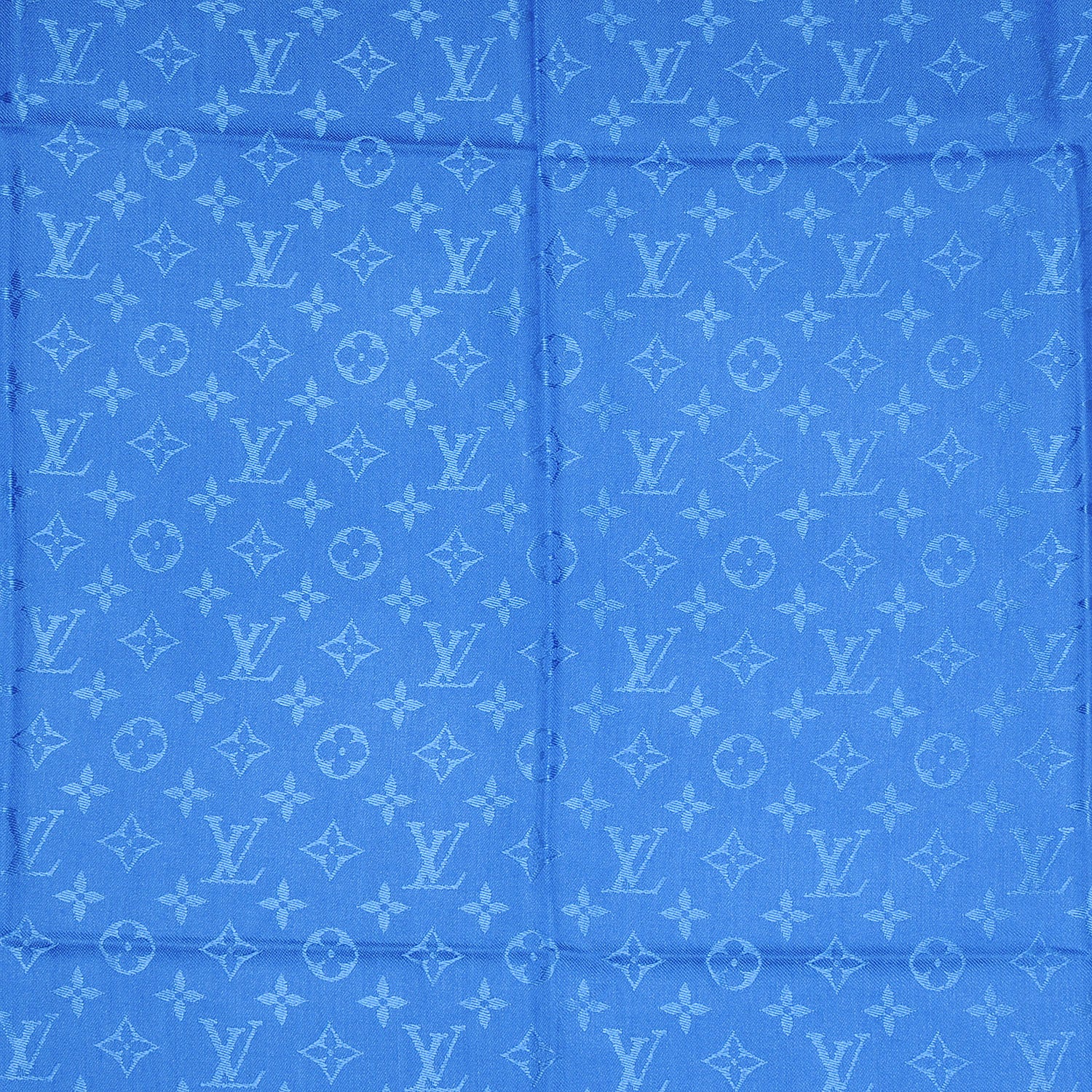 Louis Vuitton Wool Silk Monogram Shawl Blue 4 of 5