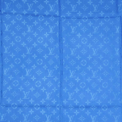 Louis Vuitton Wool Silk Monogram Shawl Blue 4 of 5