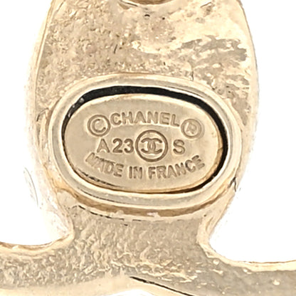Chanel Crystal CC Large Stud Earrings Gold 4 of 4