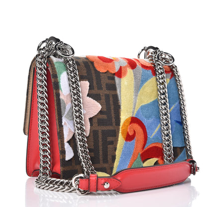 Fendi Vitello Liberty Zucca Velvet Floral Floral Kan I Shoulder Bag Fiamma Multicolor 3 of 7