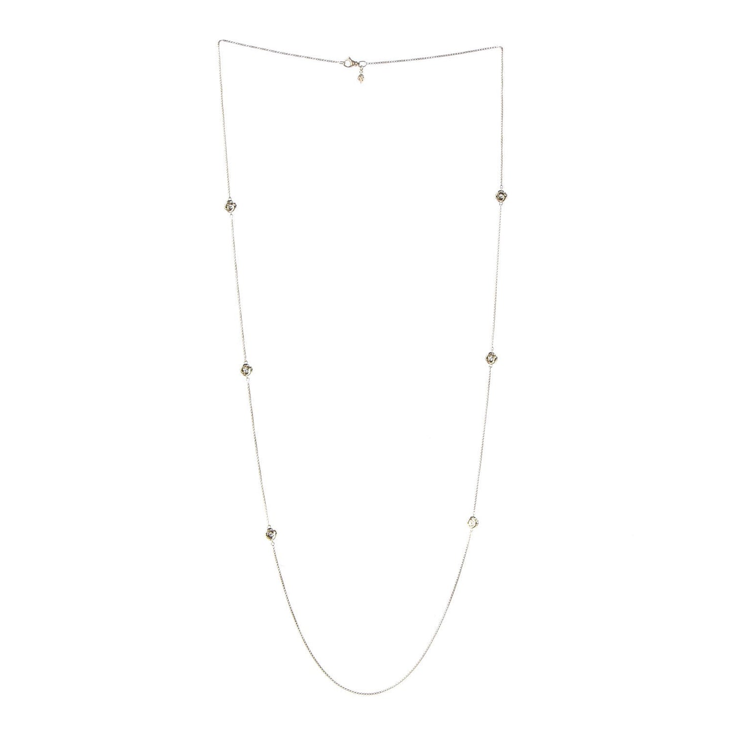 18K Yellow Gold Diamond Infinity 6 Station Necklace