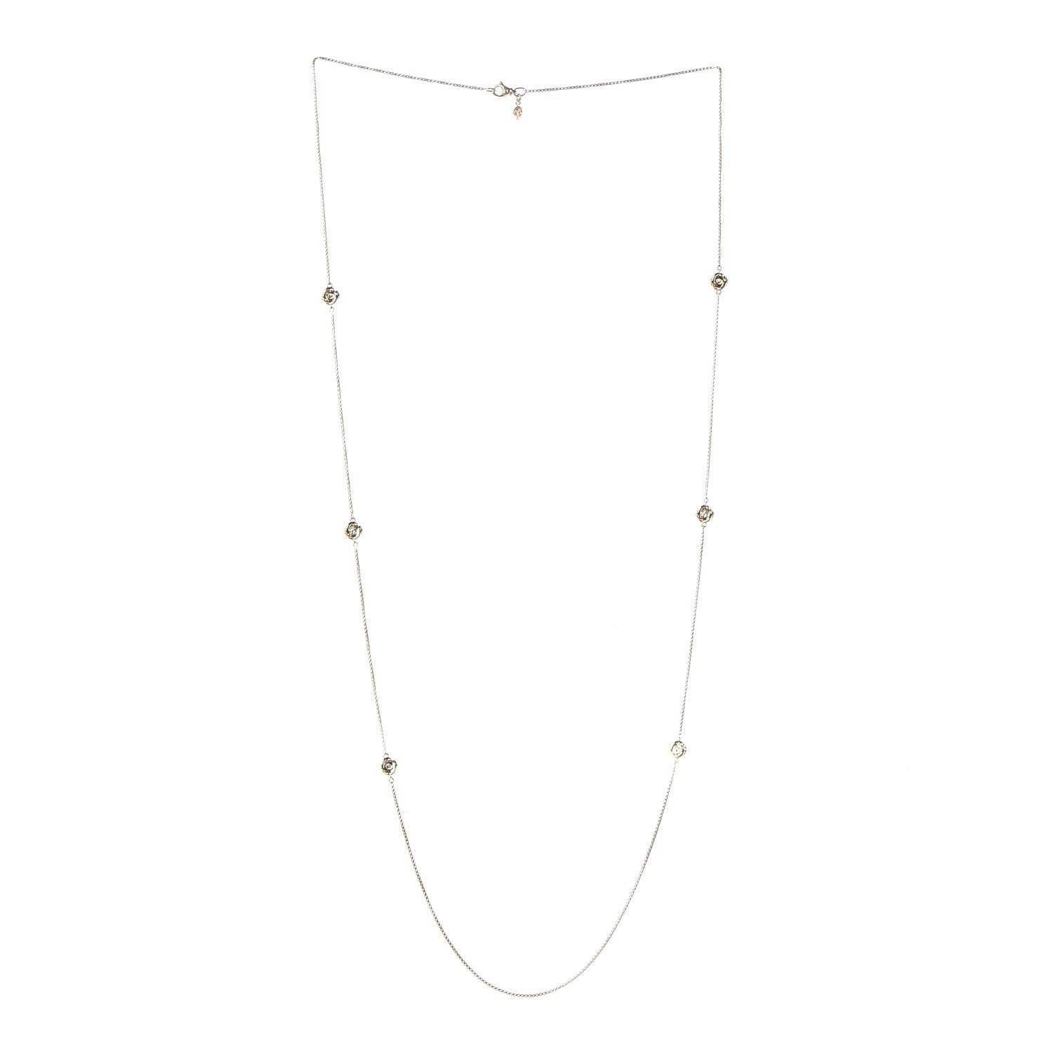 David Yurman 18K Yellow Gold Diamond Infinity 6 Station Necklace 3 of 5