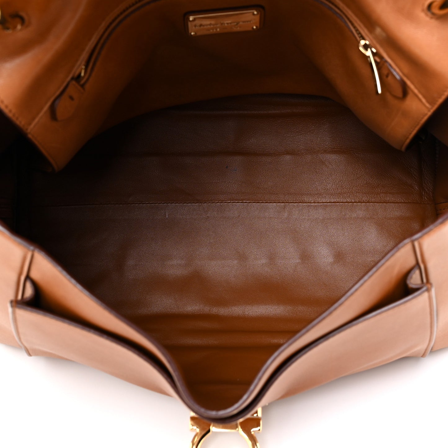 Calfskin Suzanna Gancini Satchel Brown