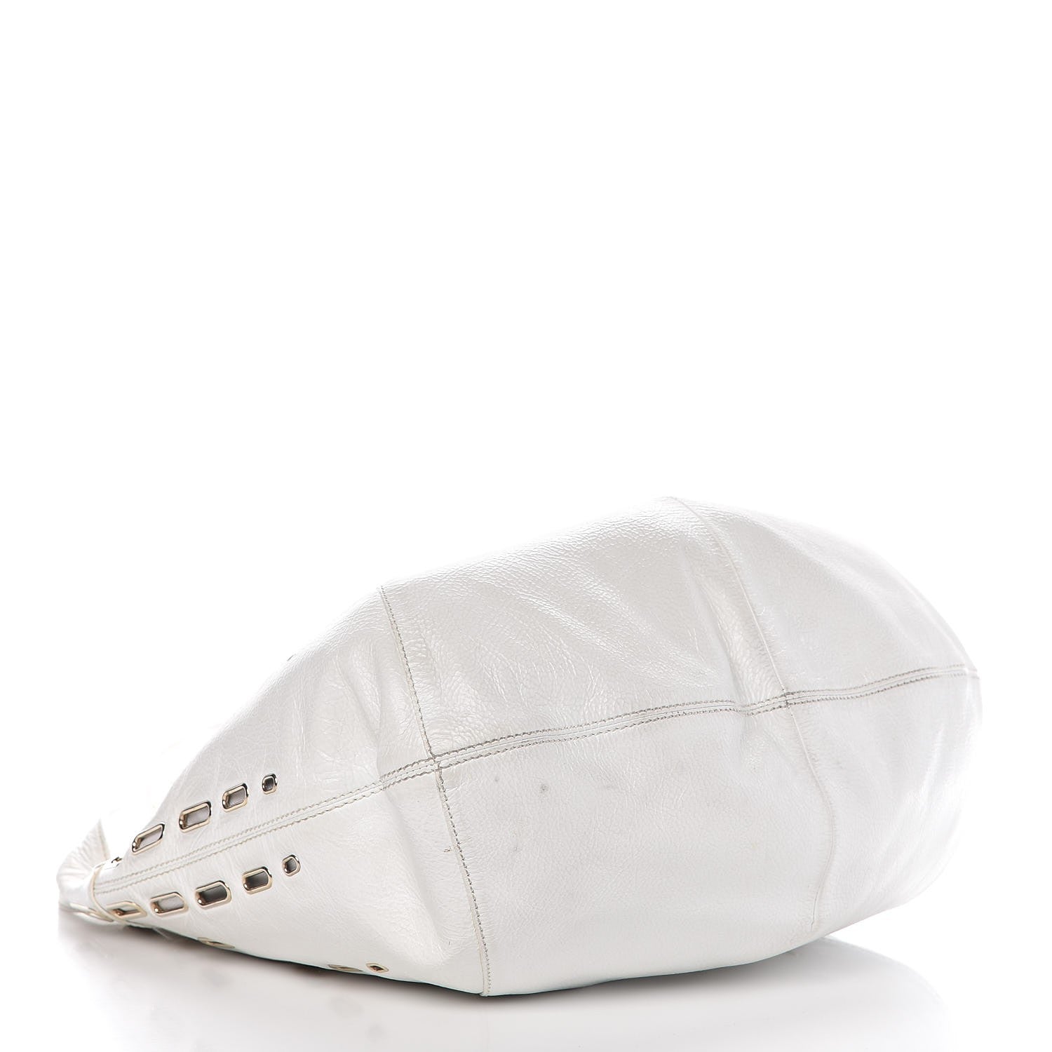 Jimmy Choo Calfskin Grommet Khan Hobo White 4 of 20