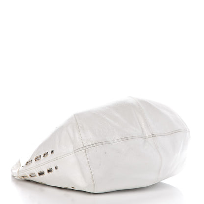 Jimmy Choo Calfskin Grommet Khan Hobo White 4 of 20