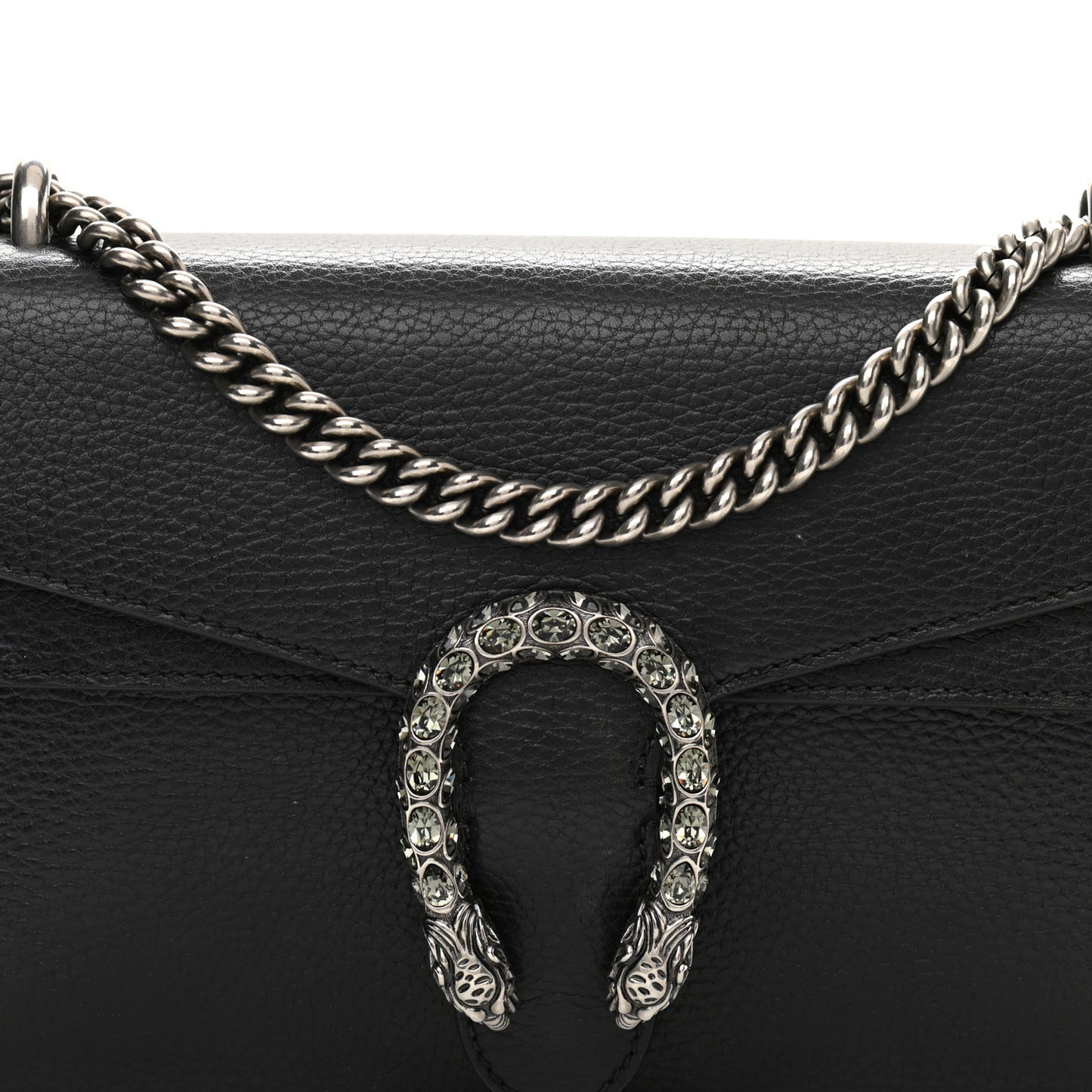 Pebbled Calfskin Small Dionysus Shoulder Bag Black