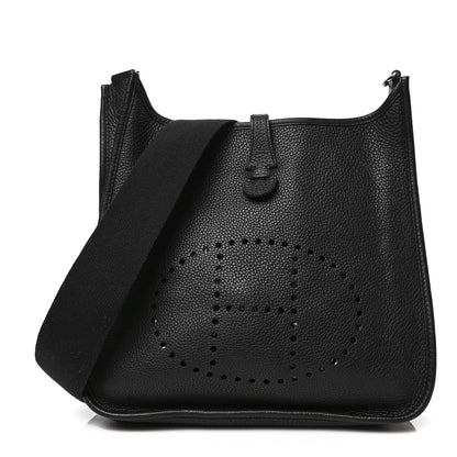 Hermes Taurillon Clemence Evelyne PM Black 1 of 8