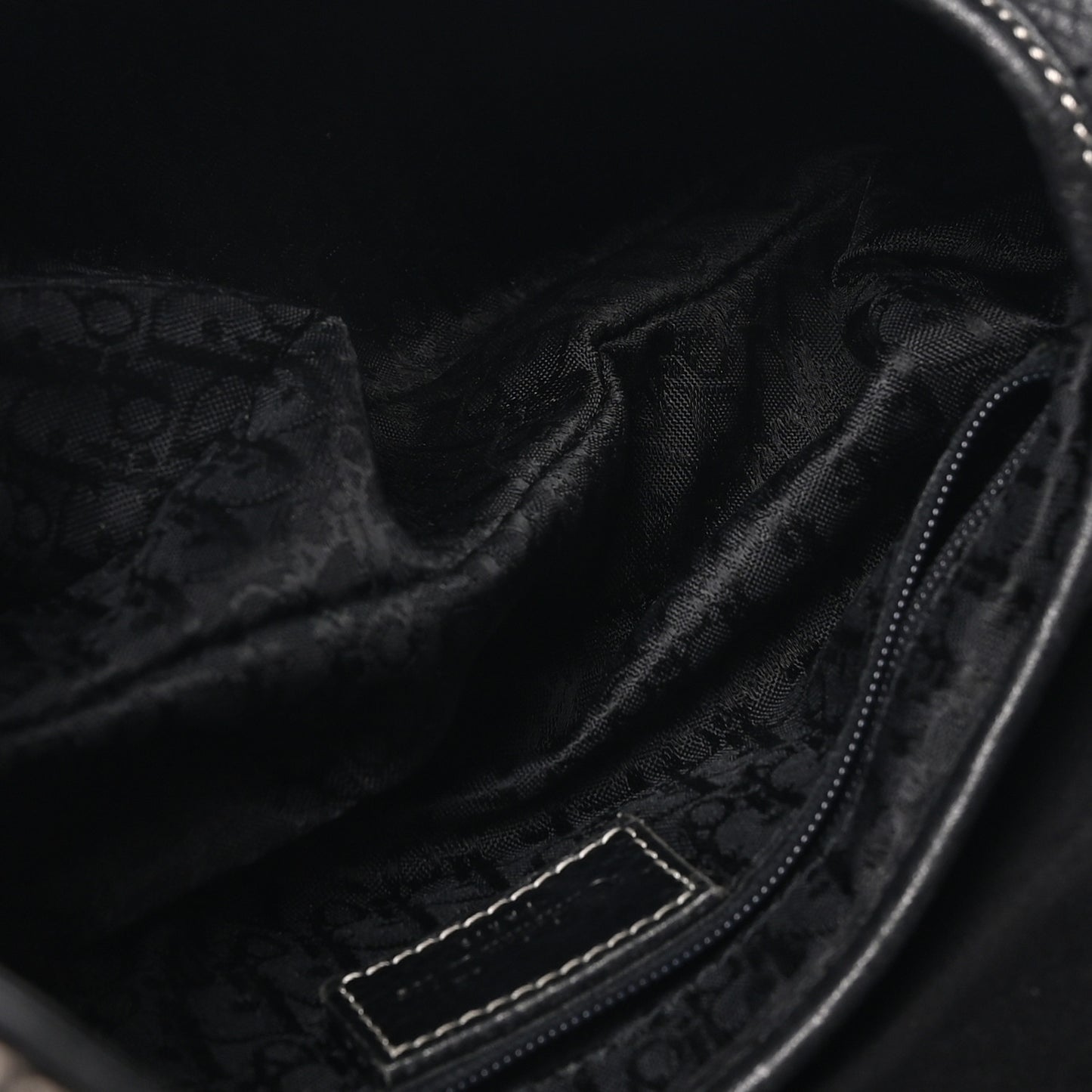 Grained Calfskin Saddle Bag Black