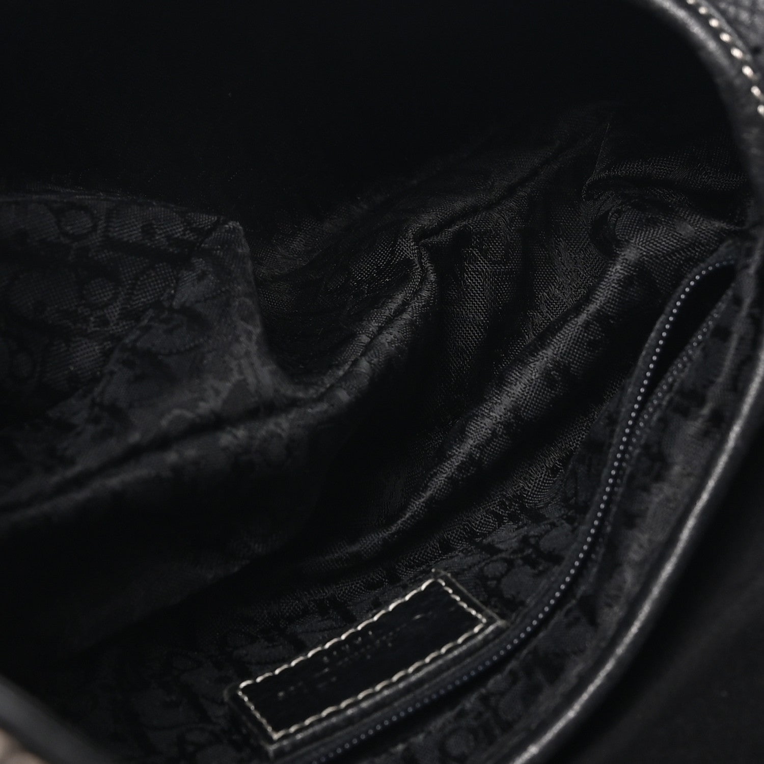Christian Dior Grained Calfskin Saddle Bag Black 5 of 10