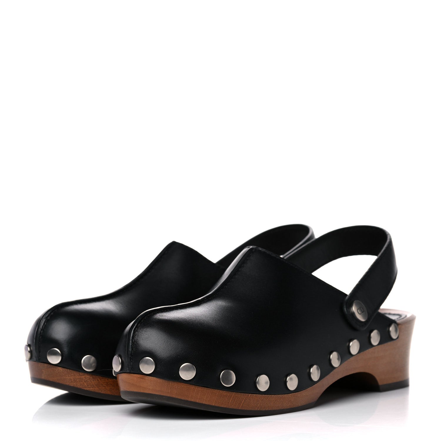 Christian Dior Calfskin Diorquake 20mm Slingback Clogs 37 Black 3 of 15