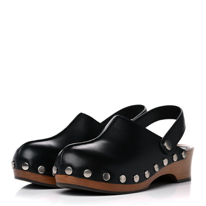 Christian Dior Calfskin Diorquake 20mm Slingback Clogs 37 Black 3 of 15