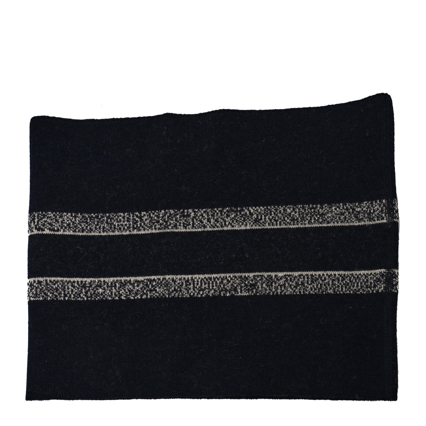 Wool Cashmere Reversible Oblique Snood Blue White