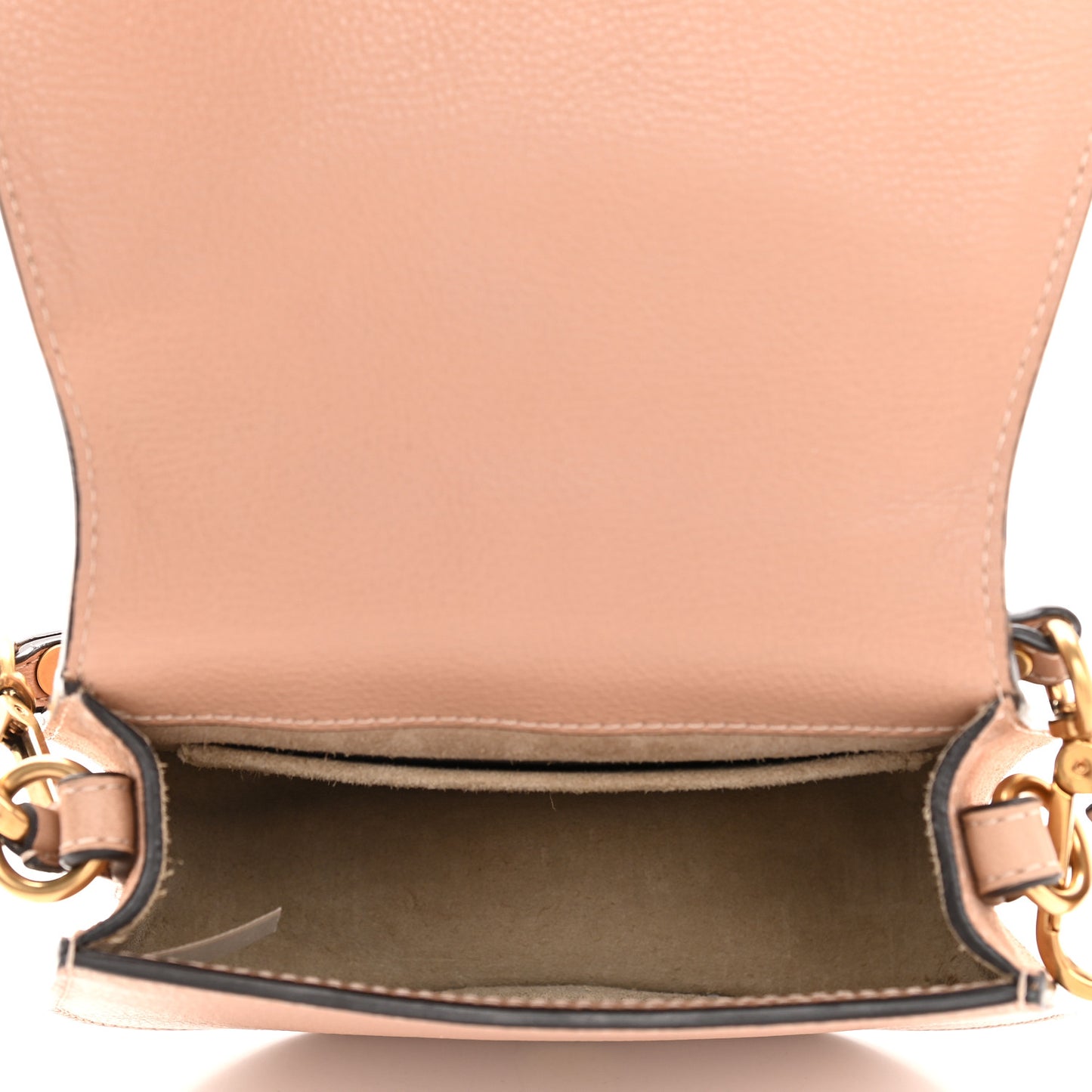 Calfskin Suede Small Nile Bracelet Bag Biscotti Beige