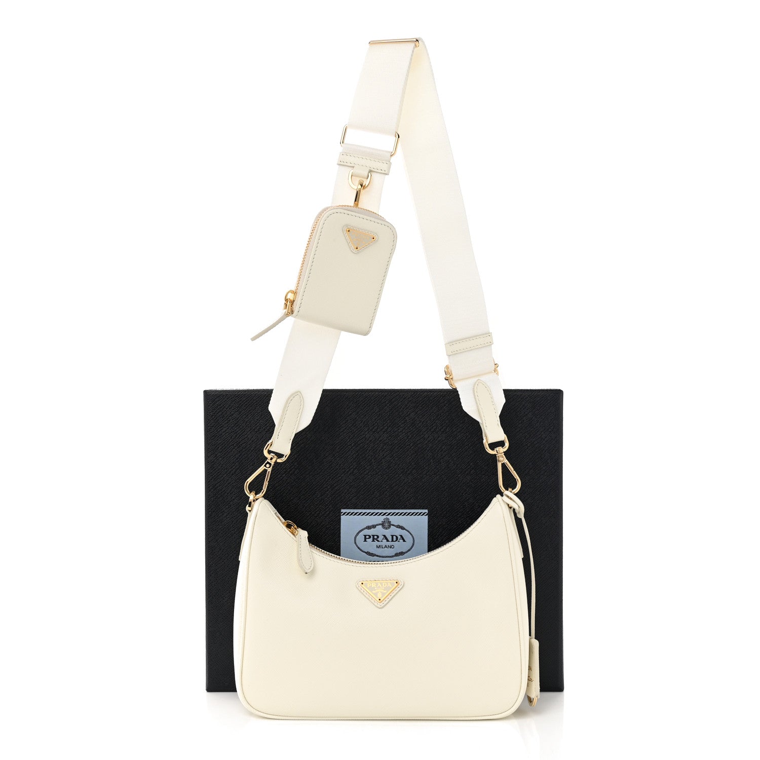 Prada Saffiano Re-Edition 2005 Shoulder Bag White 12 of 12
