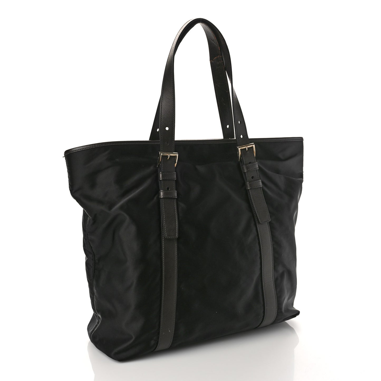 Tessuto Nylon Tote Black Cuoio