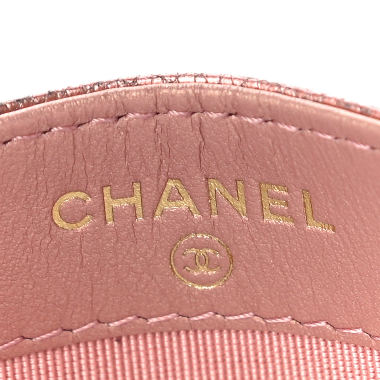 Metallic Caviar Quilted Reissue Card Holder Rose Gold
