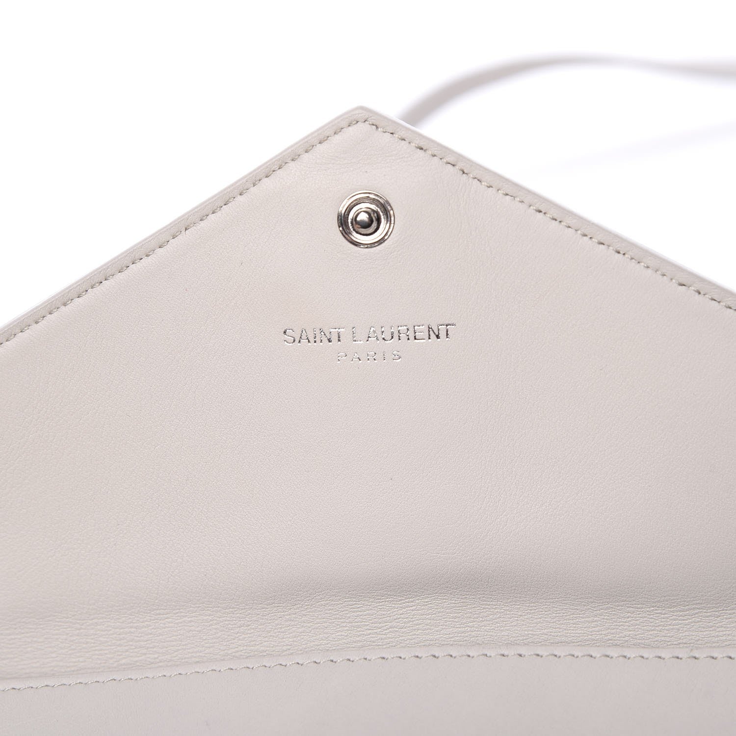 Saint Laurent Calfskin Monogram Tri Pocket Crossbody Bag Grey 7 of 11