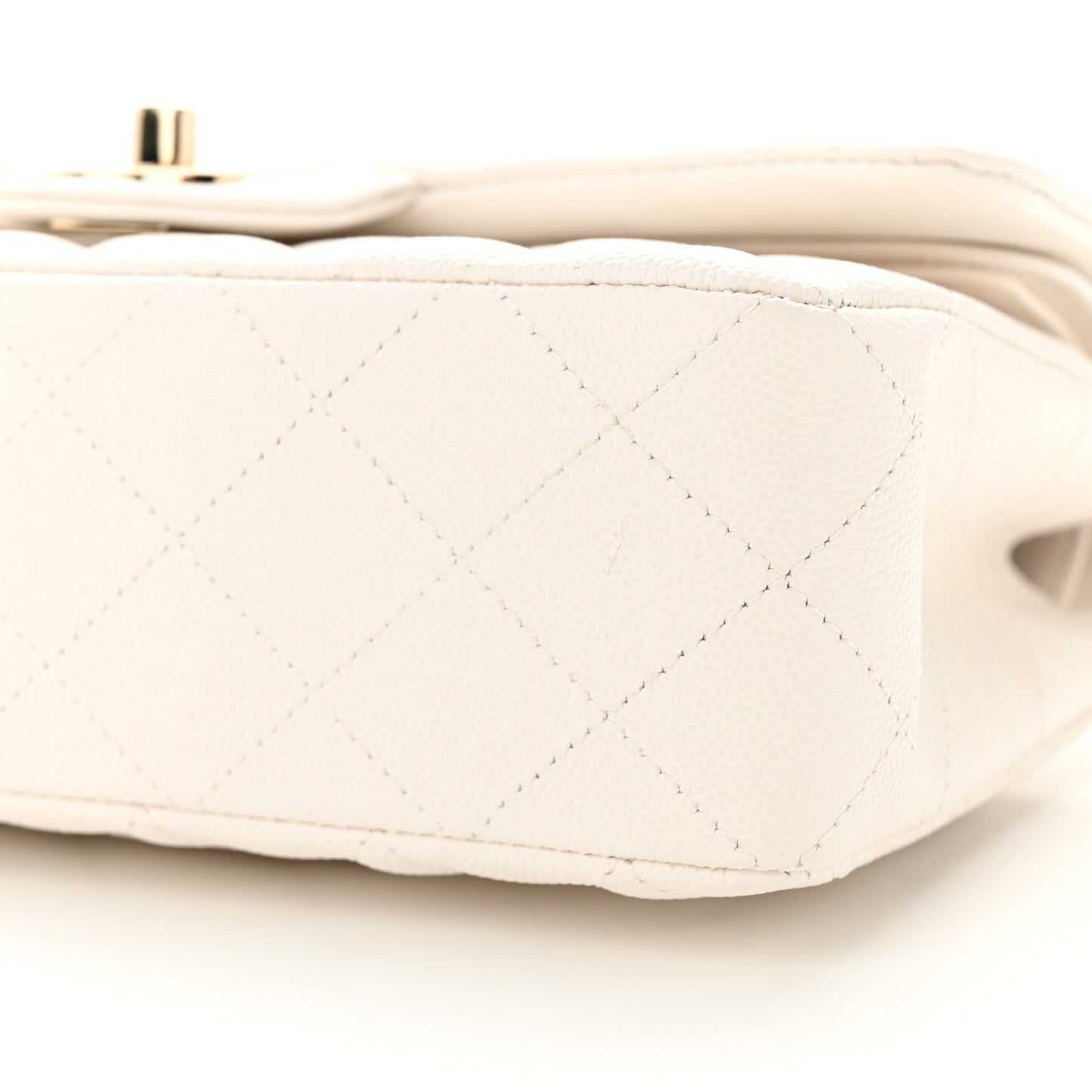Caviar Quilted Small Double Flap White