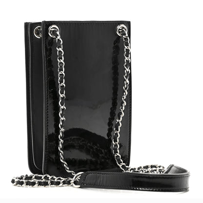 Chanel Patent CC Phone Holder Crossbody Black 3 of 10