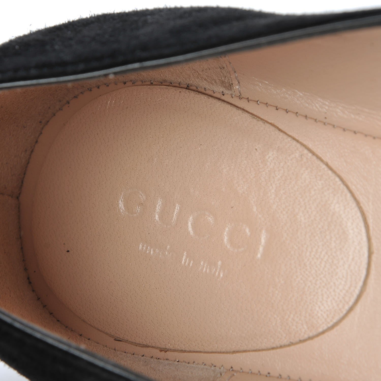 Gucci Kid Scamosciato GG Marmont Fringe Flats 37.5 Black 10 of 10