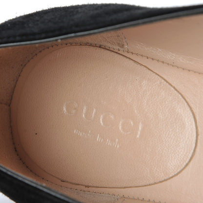 Gucci Kid Scamosciato GG Marmont Fringe Flats 37.5 Black 10 of 10