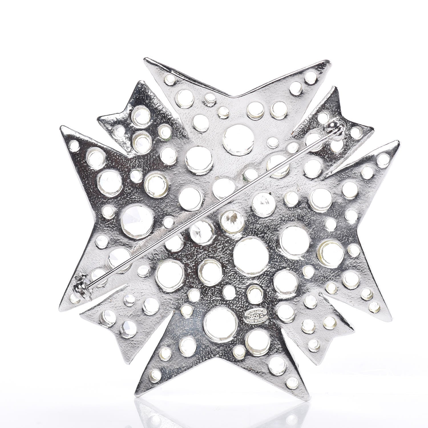 Chanel Crystal Pearl Enamel CC Brooch Black 3 of 5
