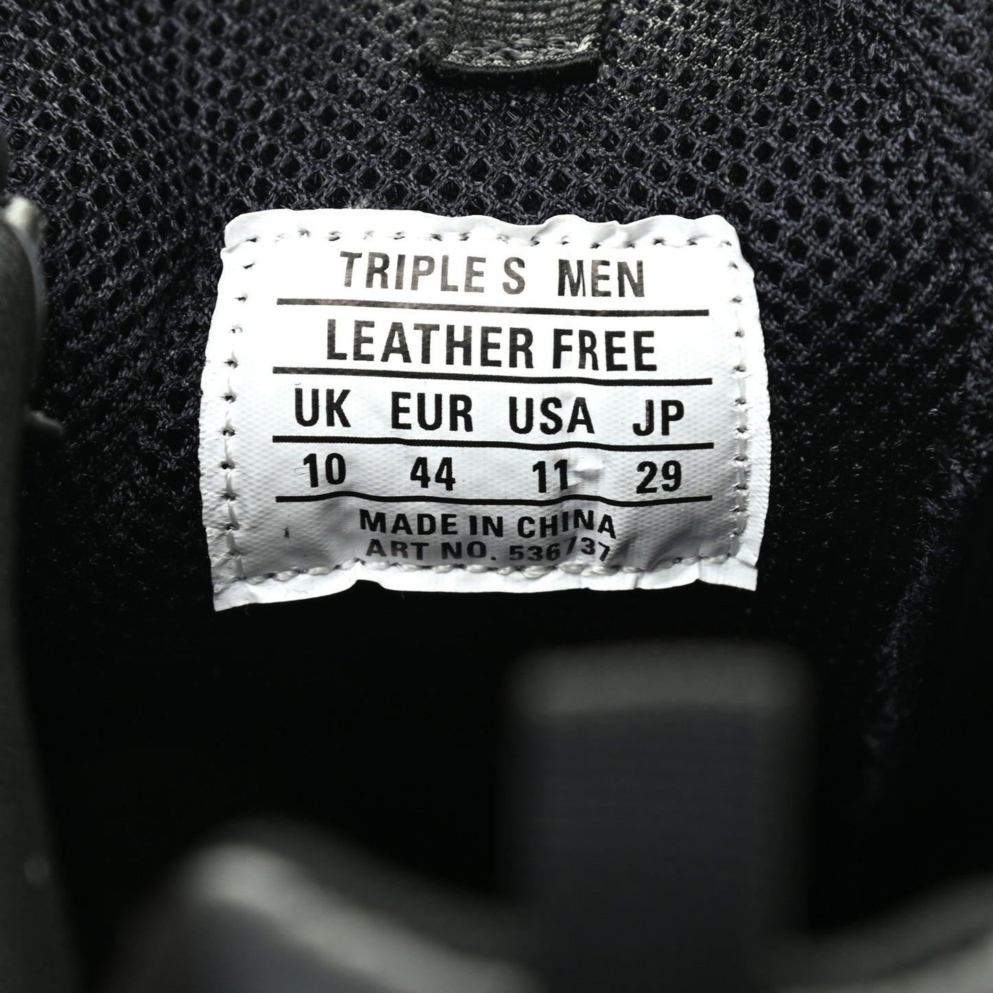 Technical Fabric Allover Logo Mens Triple S Sneakers 44 Black White