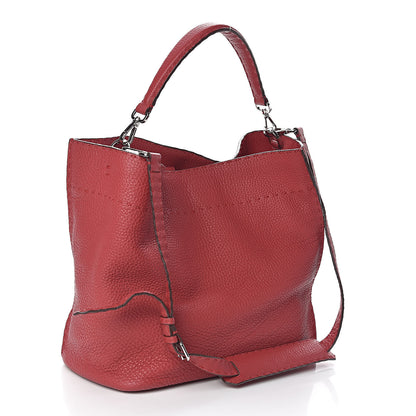 Fendi Cuoio Romano Selleria Large Anna Bucket Bag Rosso 3 of 14