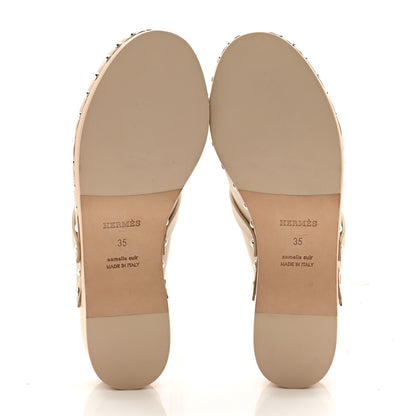 Hermes Calfskin Carlotta Mules 35 Hetre 5 of 9