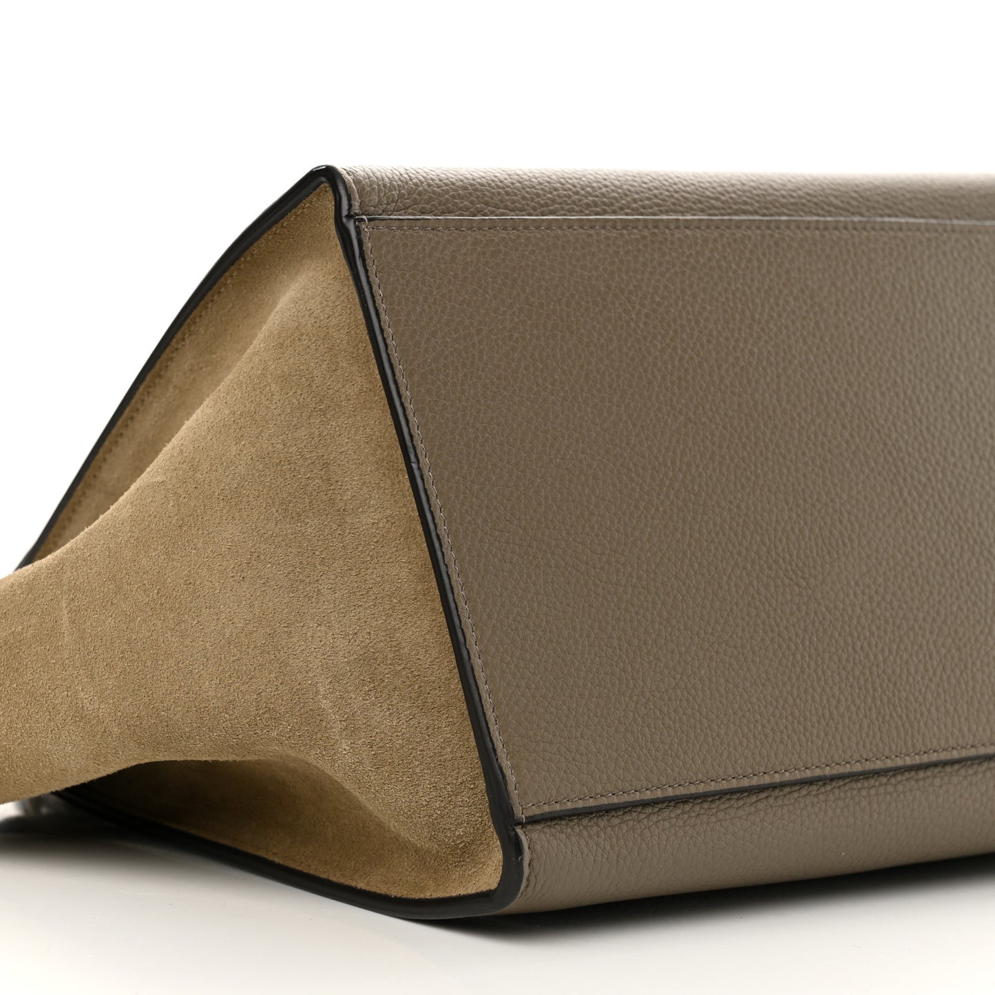 Drummed Calfskin Suede Medium Trapeze Dune