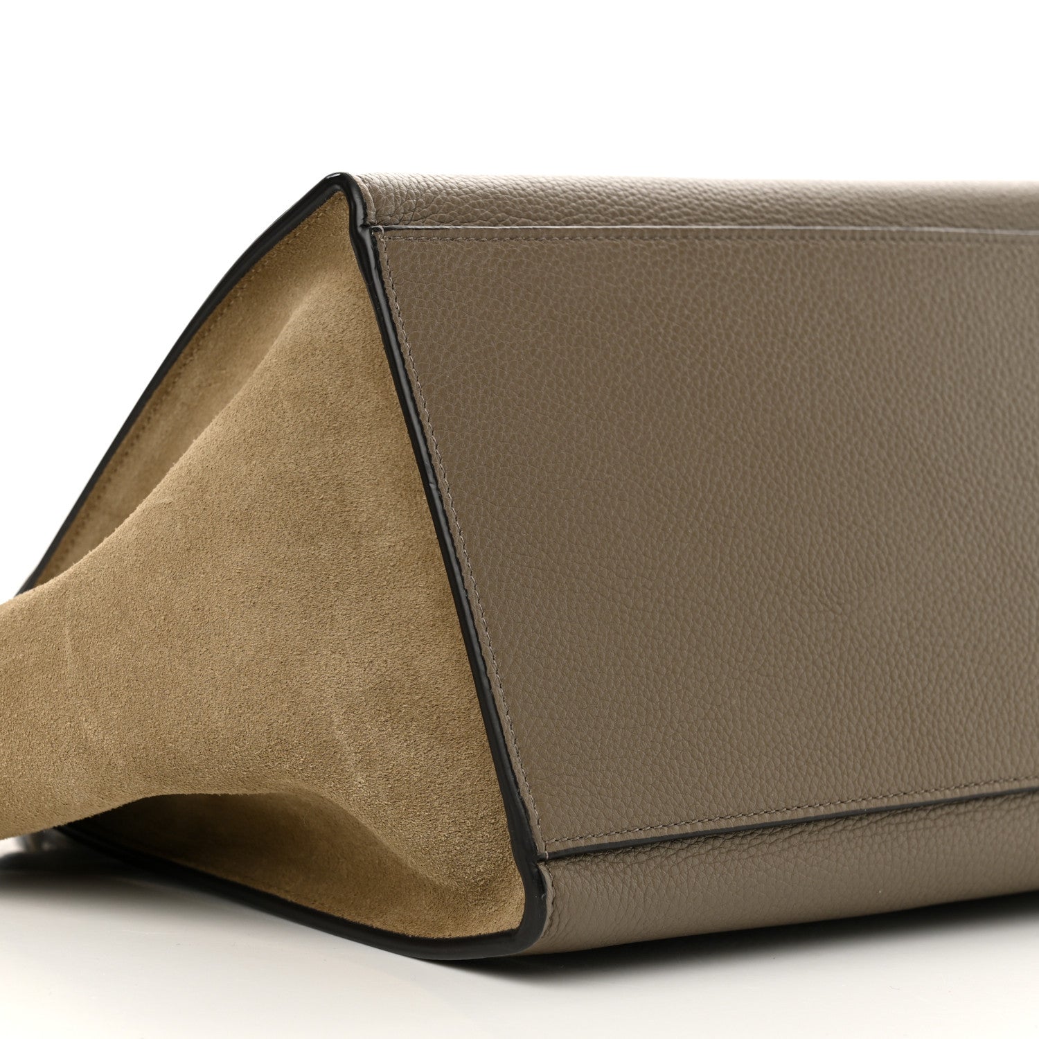 Celine Drummed Calfskin Suede Medium Trapeze Dune 8 of 9